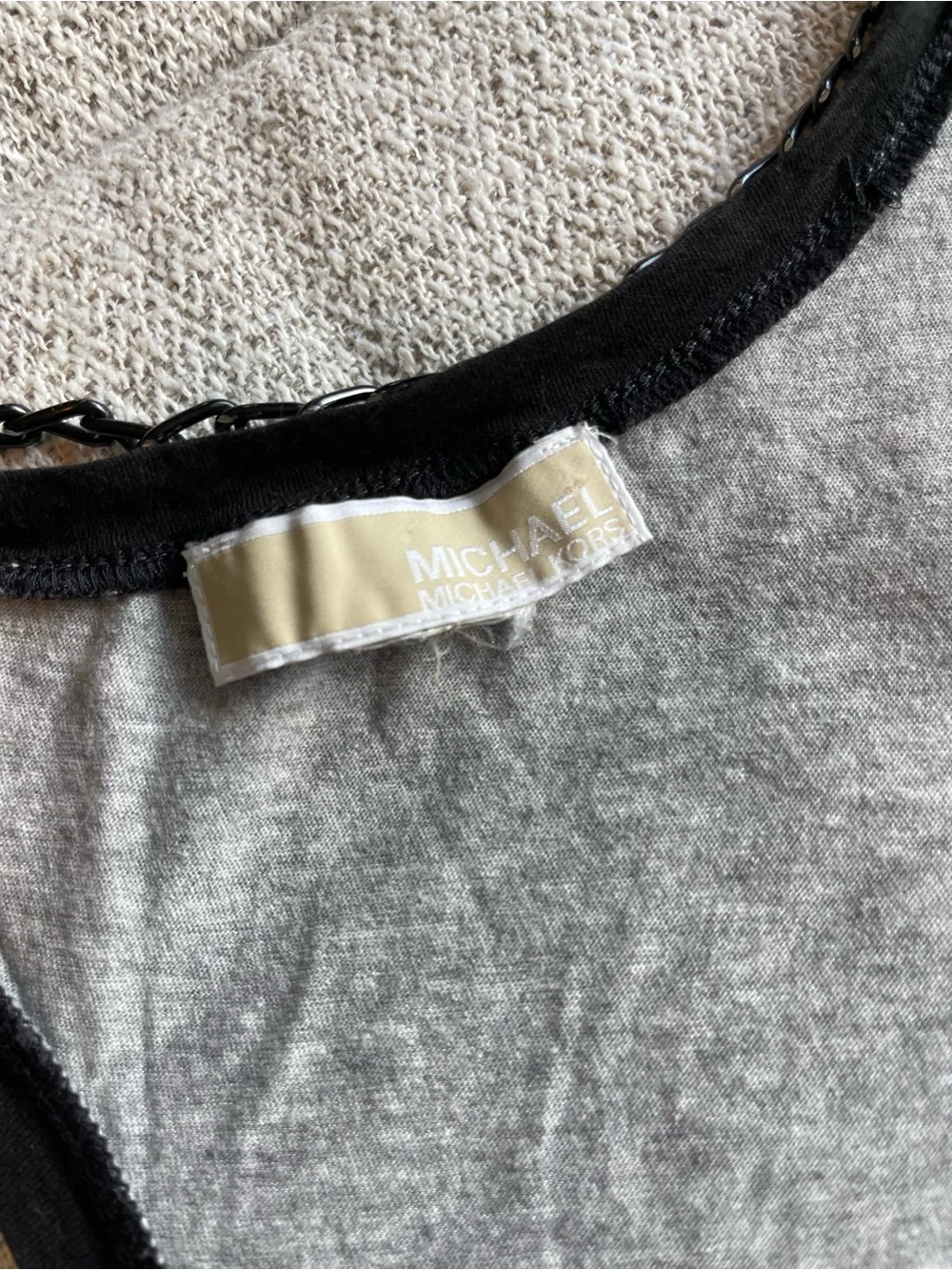 Michael Michael Kors Gray Chain Trim Tank Top Sleeveless Women’s